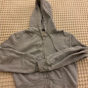 Brandy Melville Gray Zip-Up Sweater